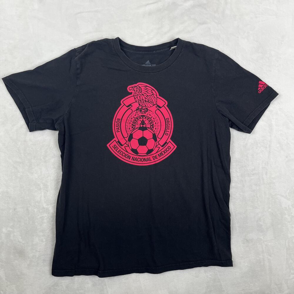 Mexico National Team Shirt Mens Large Black Soccer Football Adidas Amplifier Tee